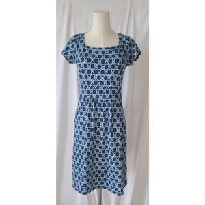 New J.McLaughlin Womens Catalina Cloth Blue Geometric Shift Dress Small